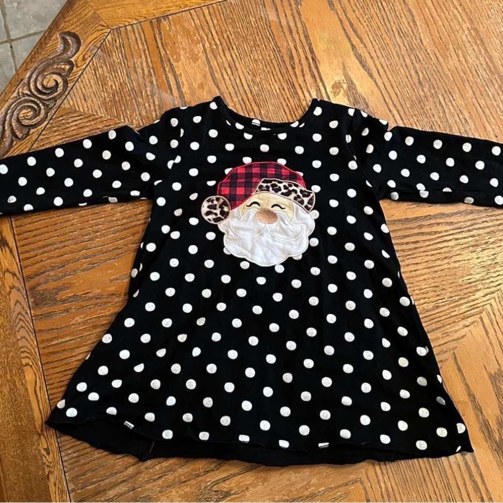 Festive Santa Polka Dot Kids Top